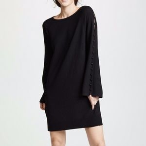 NWT $348 Equipment Booker Black Sweater Dress with Button Detail - XXS and XS!